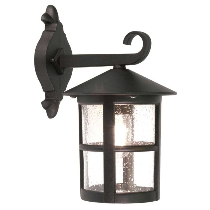 elstead lighting Hereford 1 Light Large Wall Down Lantern - Black