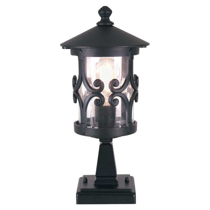 elstead lighting Hereford 1 Light Pedestal Lantern - Black