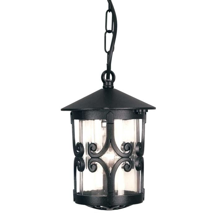 elstead lighting Hereford 1 Light Porch Chain Lantern - Black