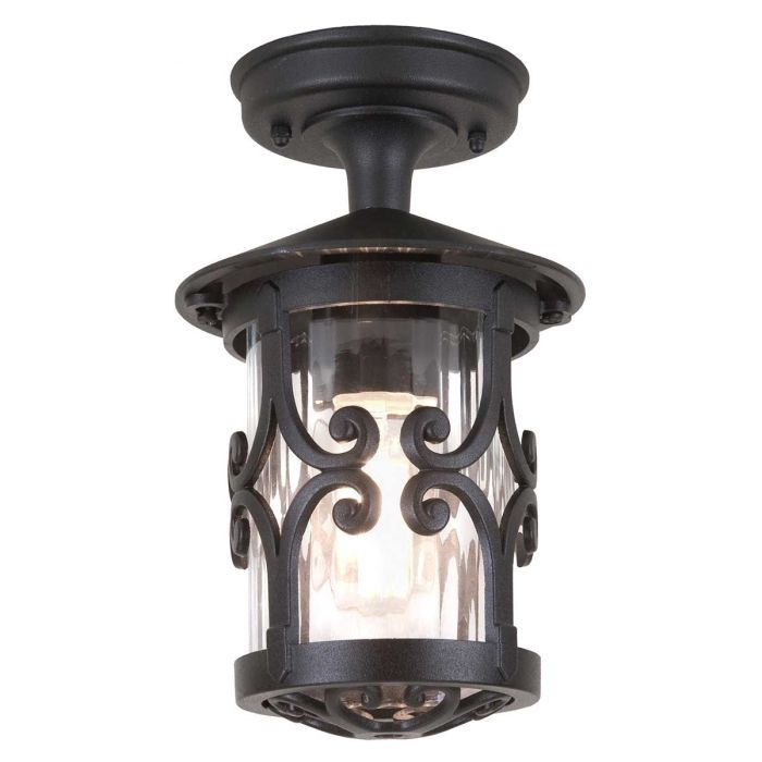 elstead lighting Hereford 1 Light Porch Lantern - Black
