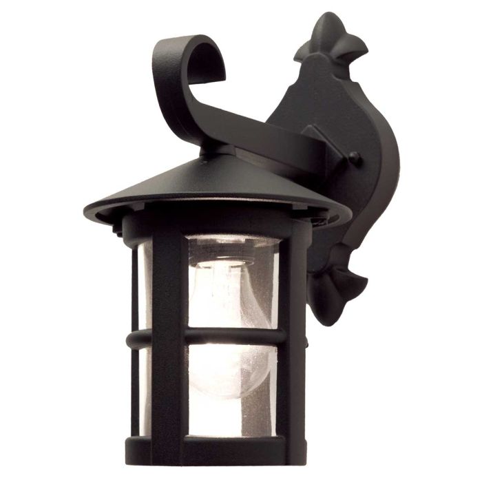 elstead lighting Hereford 1 Light Wall Down Lantern - Black