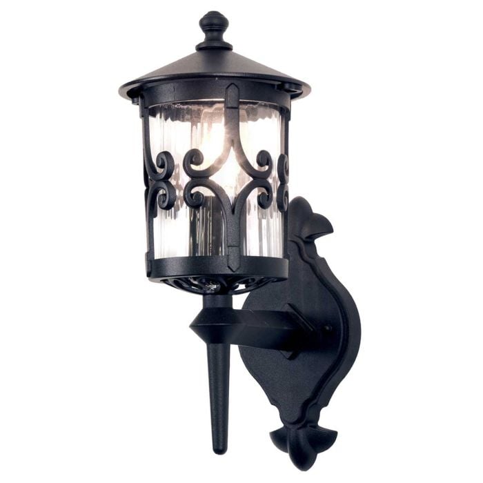 elstead lighting Hereford 1 Light Wall Lantern - Black