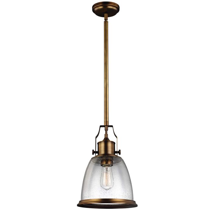elstead lighting Hobson 1 Light Medium Pendant - Aged Brass