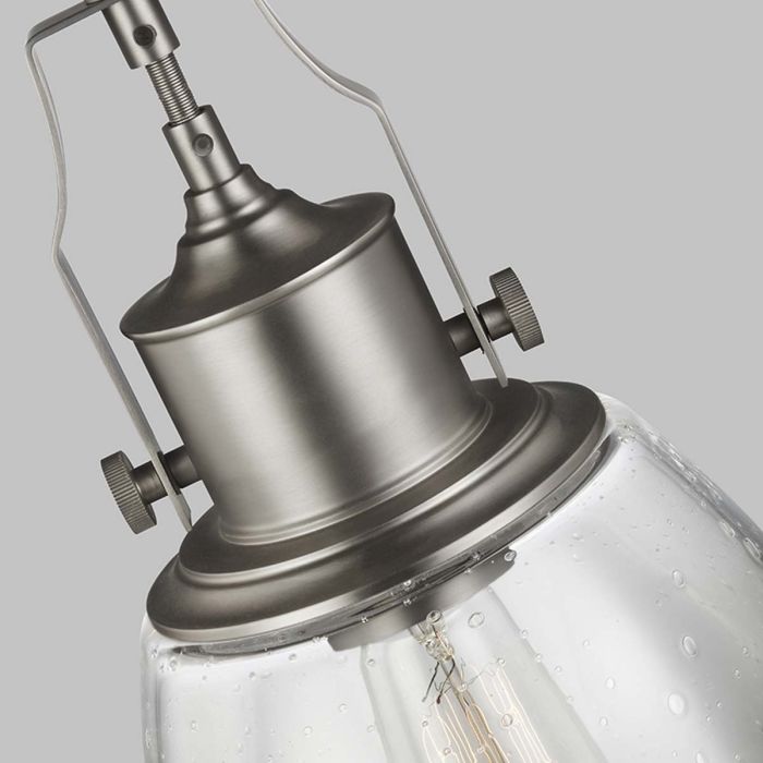 Elstead Lighting Hobson 1 Light Medium Pendant - Satin Nickel
