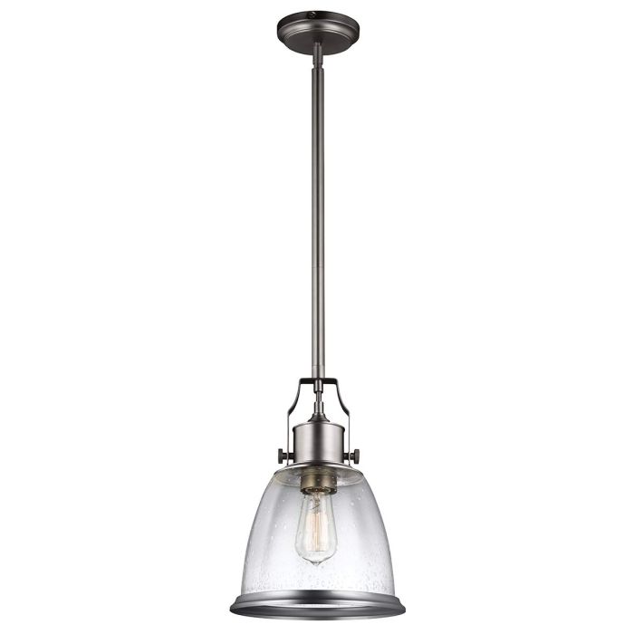 elstead lighting Hobson 1 Light Medium Pendant - Satin Nickel