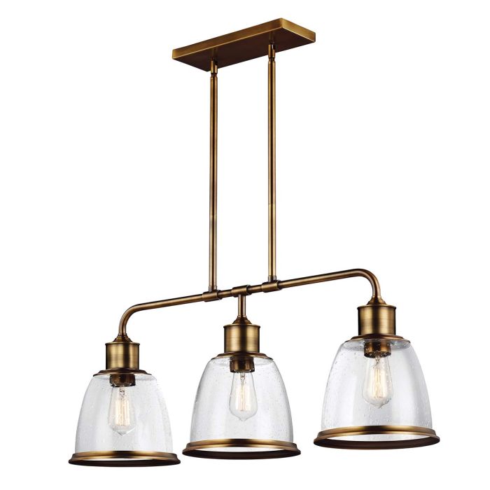 elstead lighting Hobson 3 Light Island Light - Aged Brass