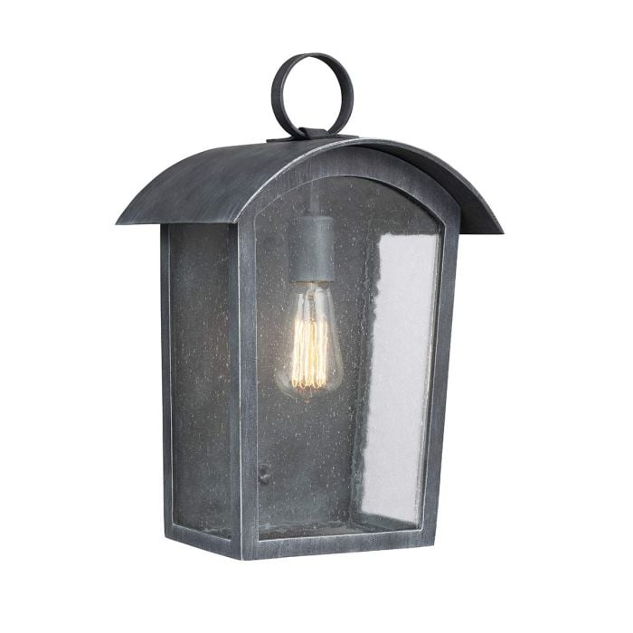 elstead lighting Hodges 1 Light Large Wall Lantern - Ash Black