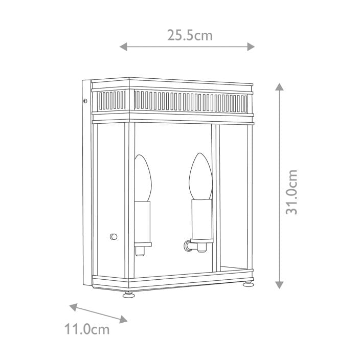 Elstead Lighting Holborn 2 Light Half Lantern Medium - Polished Chrome