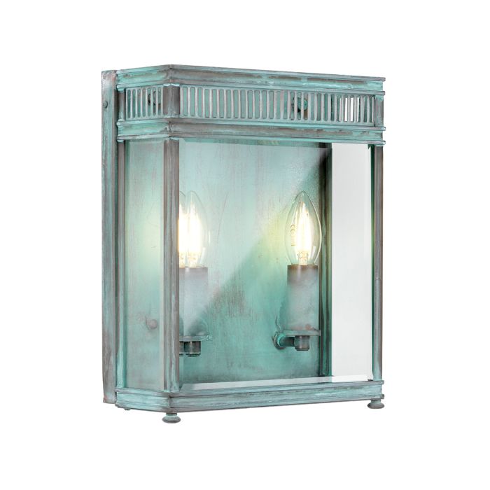 elstead lighting Holborn 2 Light Medium Half Lantern - Verdigris