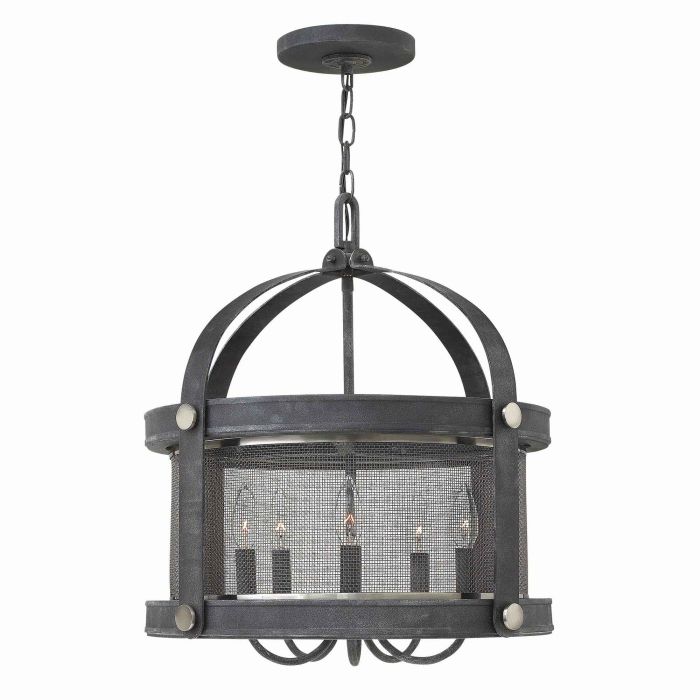 elstead lighting Holden 5 Light Chandelier - Aged Zinc