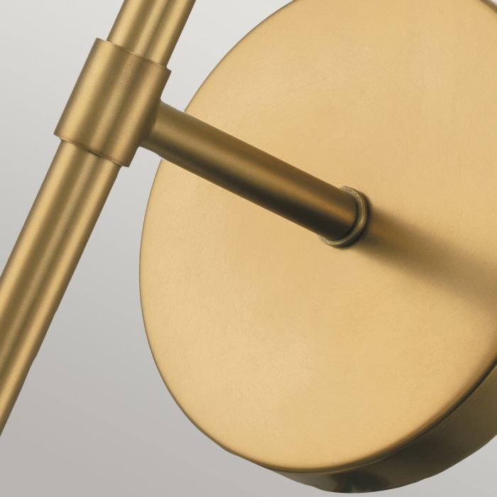 Elstead Lighting Hollis 1 Light Wall Light - Heritage Brass Steel Clear Seeded Glass