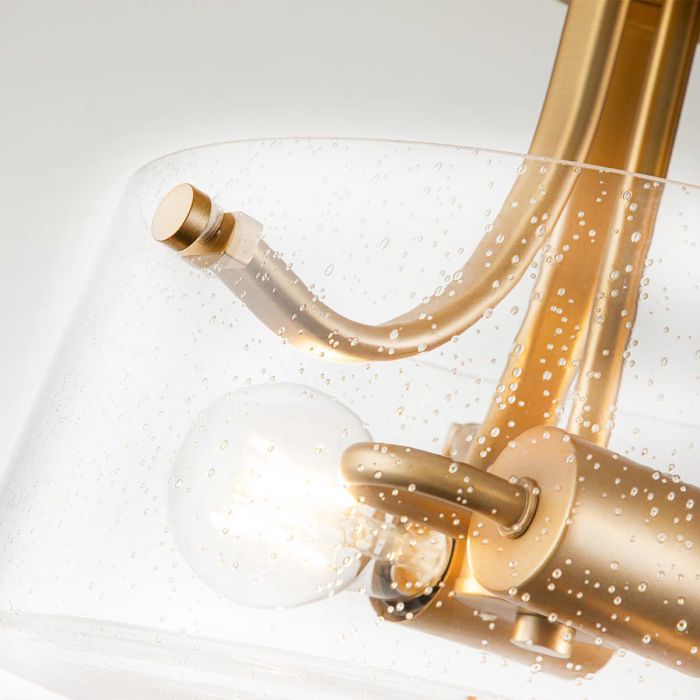 Elstead Lighting Hollister 2 Light Semi-Flush - Brushed Brass