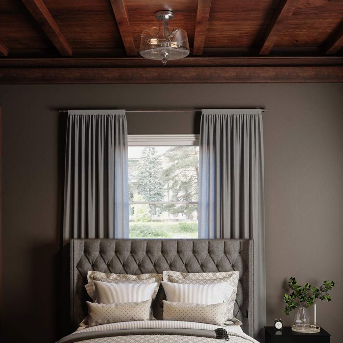 Elstead Lighting Hollister 2 Light Semi-Flush - Polished Nickel