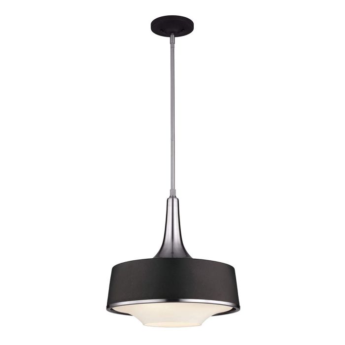 elstead lighting Holloway 4 Light Pendant - Black - Brushed Steel/Black