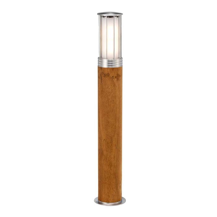 elstead lighting Hornsea 1 Light Bollard - Teak with Stainless Steel