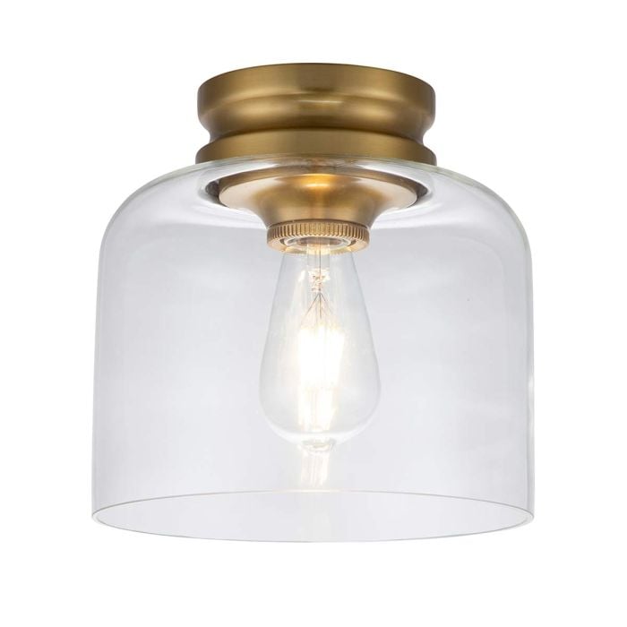 elstead lighting Hounslow 1 Light Flush Light - Burnished Brass