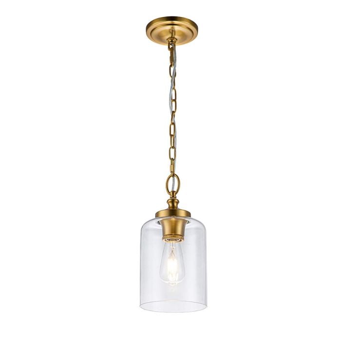 elstead lighting Hounslow 1 Light Mini Pendant - Burnished Brass