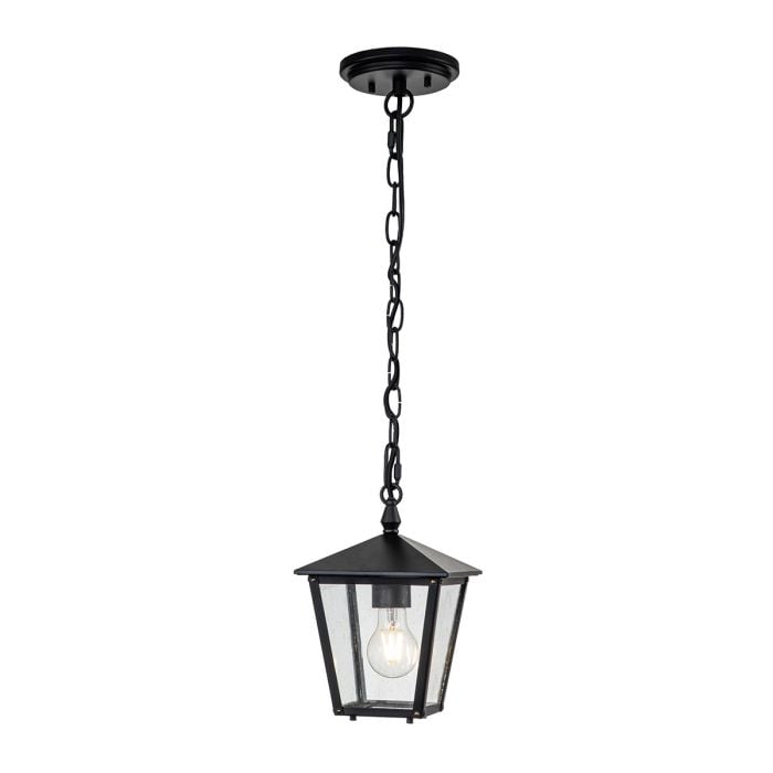 elstead lighting Huntersfield 1 Light Small Chain Lantern - Black