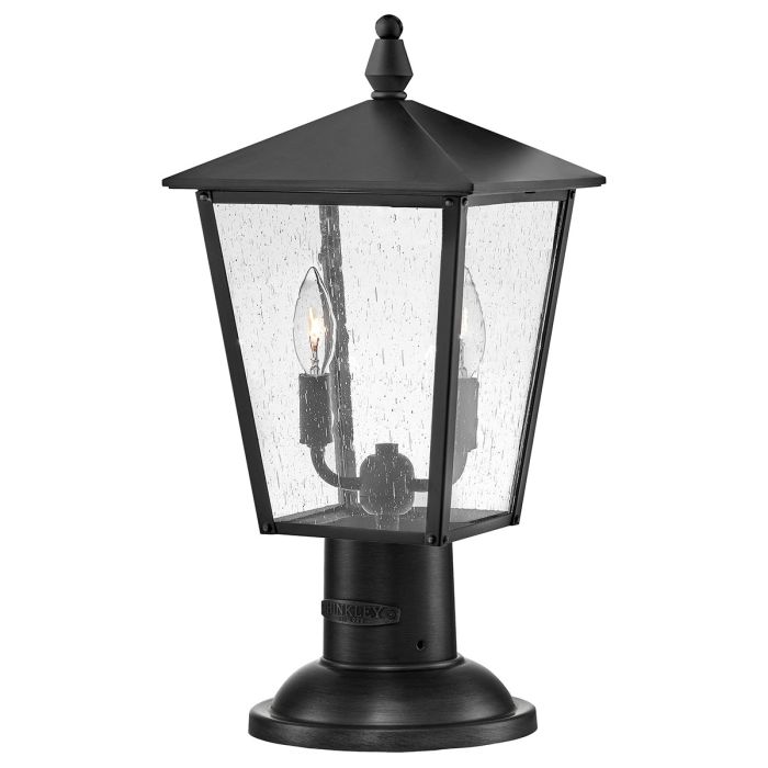 elstead lighting Huntersfield 2 Light Medium Pedestal Lantern - Black