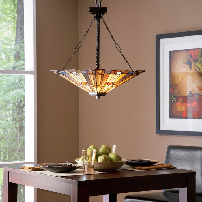 Elstead Lighting Inglenook 3 Light Pendant - B - Valiant Bronze
