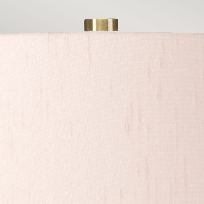 Elstead Lighting Isla 1 Light Table Light - Aged Brass White Pink With Ballerina Pink Shade