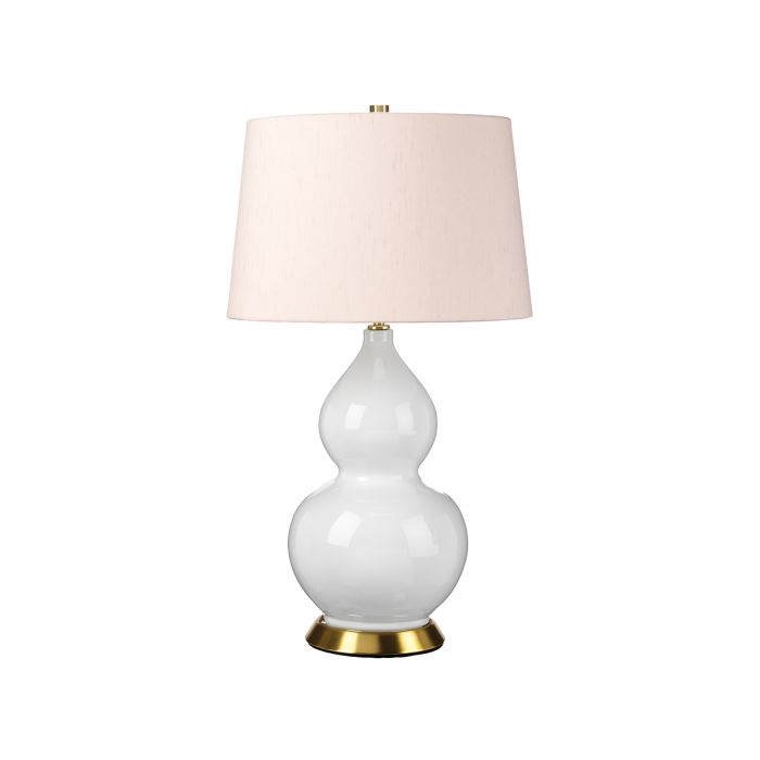 elstead lighting Isla 1 Light Table Light - Aged Brass White Pink with Ballerina Pink Shade