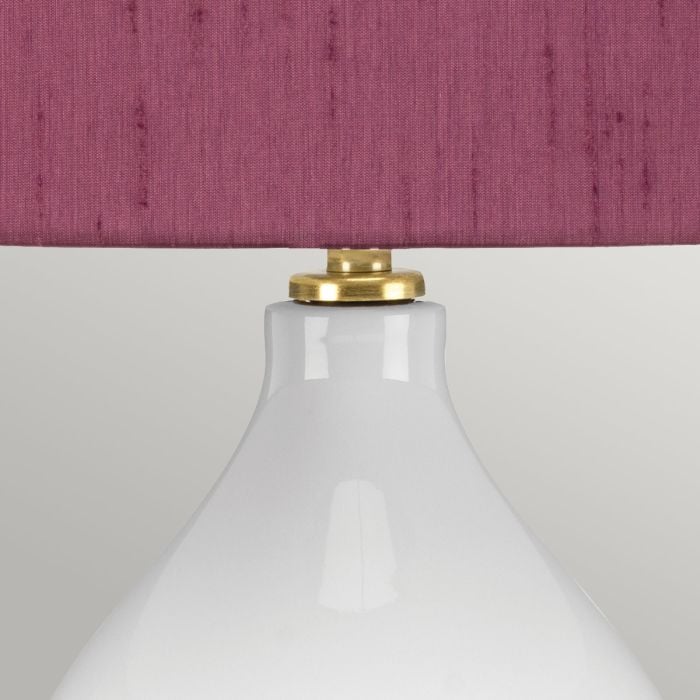 Elstead Lighting Isla 1 Light Table Light - Aged Brass White Purple With Bloom Purple Shade