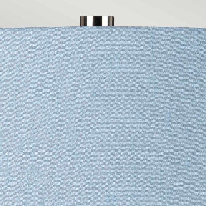 Elstead Lighting Isla 1 Light Table Light - Polished Nickel White Blue With Liberty Blue Shade