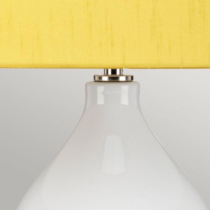 Elstead Lighting Isla 1 Light Table Light - Polished Nickel White Yellow With Celadine Yellow Shade