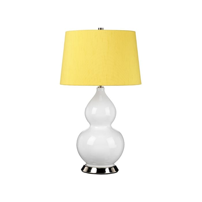 elstead lighting Isla 1 Light Table Light - Polished Nickel White Yellow with Celadine Yellow Shade
