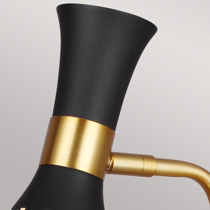 Elstead Lighting Joan 1 Light Table Lamp - Midnight Black / Burnished Brass