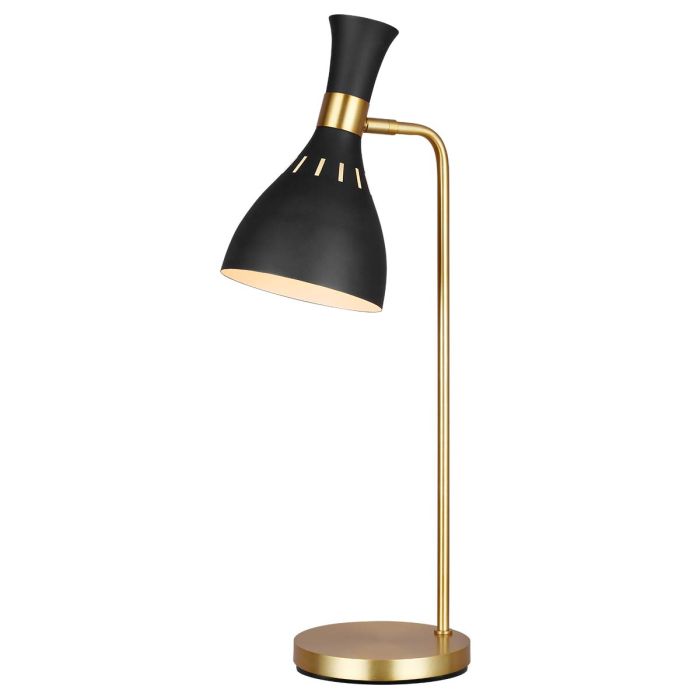 elstead lighting Joan 1 Light Table Lamp - Midnight Black / Burnished Brass