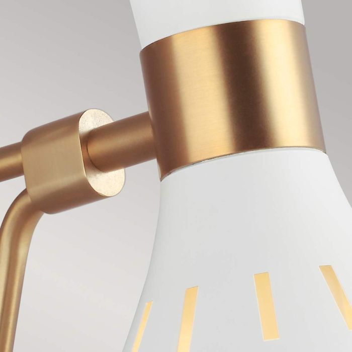 Elstead Lighting Joan 1 Light Wall Light - Matte White / Burnished Brass