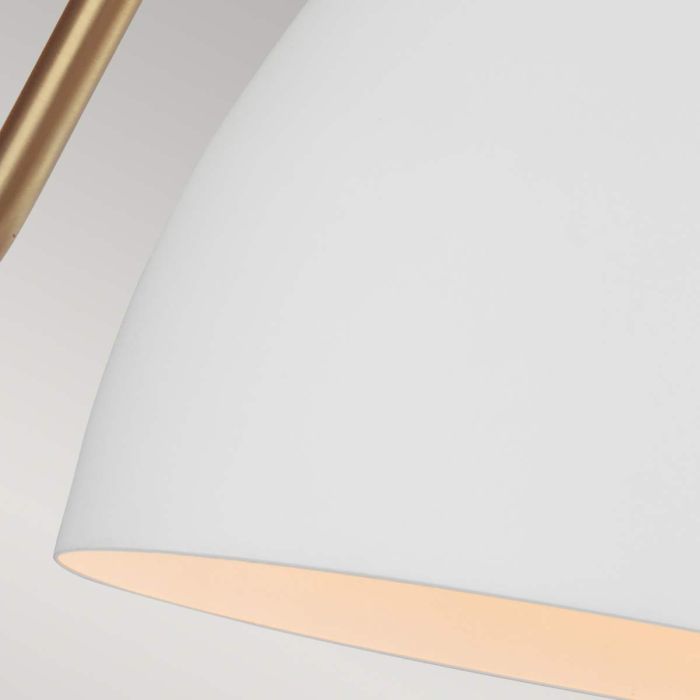 Elstead Lighting Joan 1 Light Wall Light - Matte White / Burnished Brass