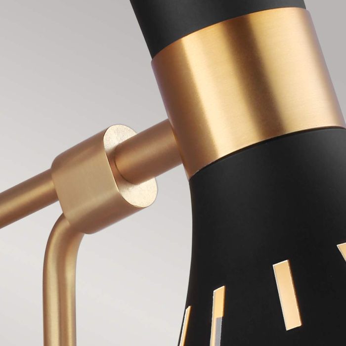 Elstead Lighting Joan 1 Light Wall Light - Midnight Black / Burnished Brass