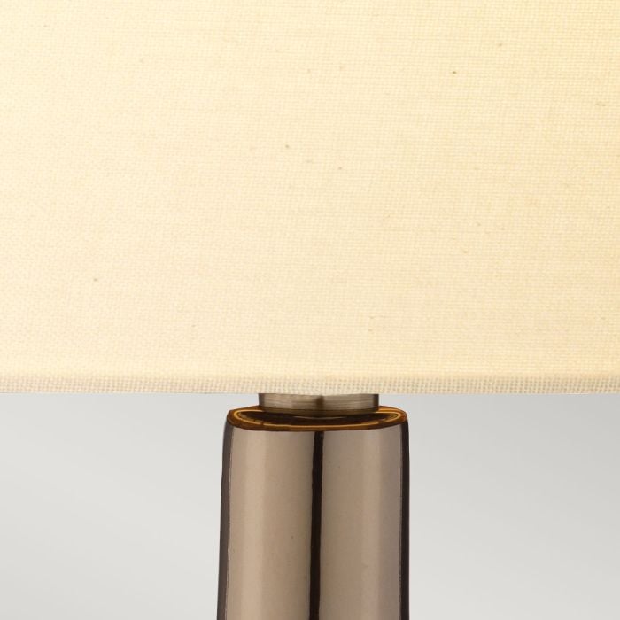 Elstead Lighting Job 1 Light Table Lamp - Ivory Shade - Bronze Metallic Cream Shade