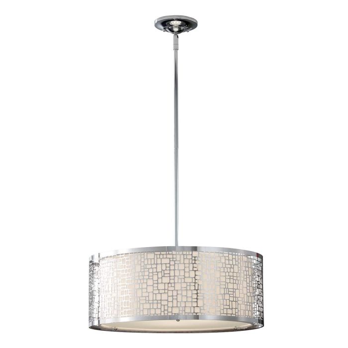 elstead lighting Joplin 3 Light Large Pendant - Chrome
