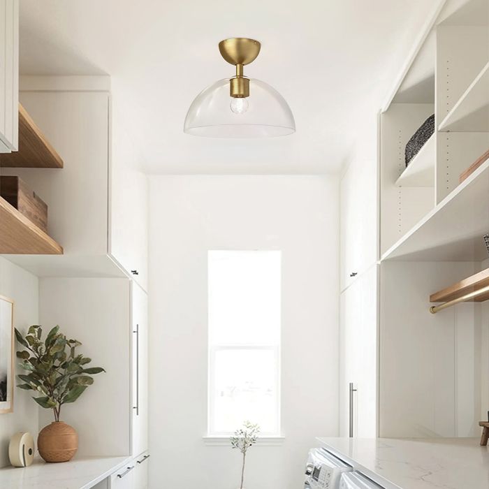 Elstead Lighting Jude 1 Lt Semi Flush Light - Brushed Gold