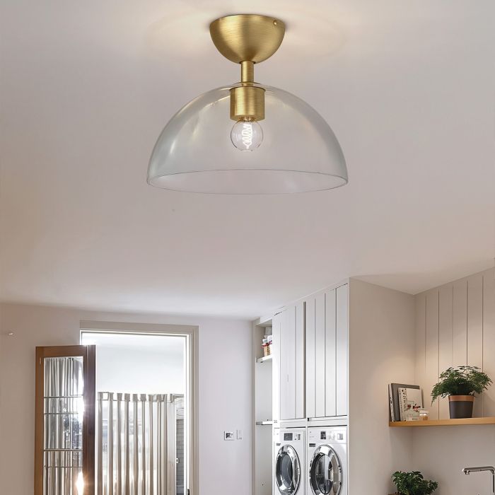 Elstead Lighting Jude 1 Lt Semi Flush Light - Brushed Gold