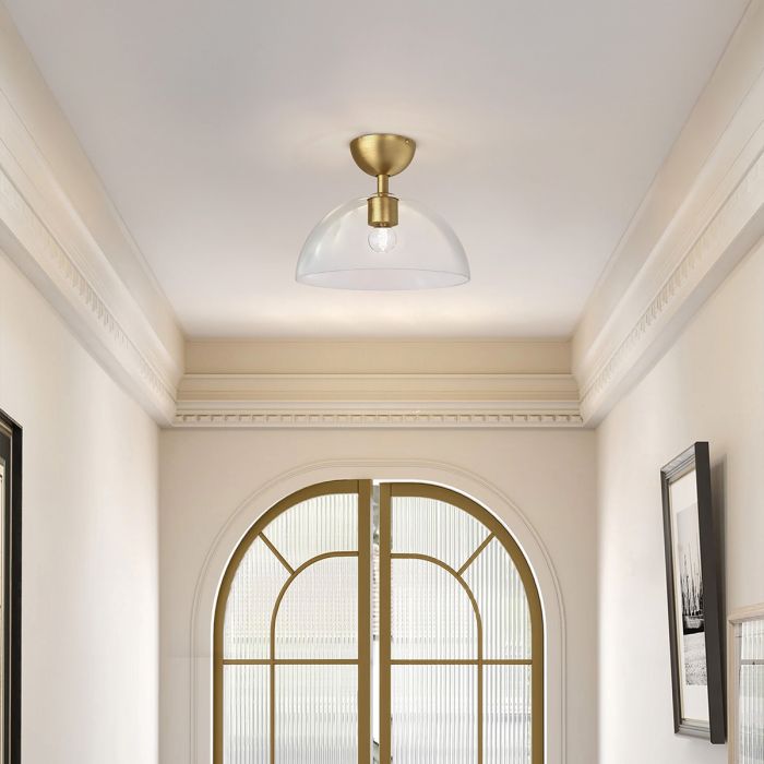 Elstead Lighting Jude 1 Lt Semi Flush Light - Brushed Gold