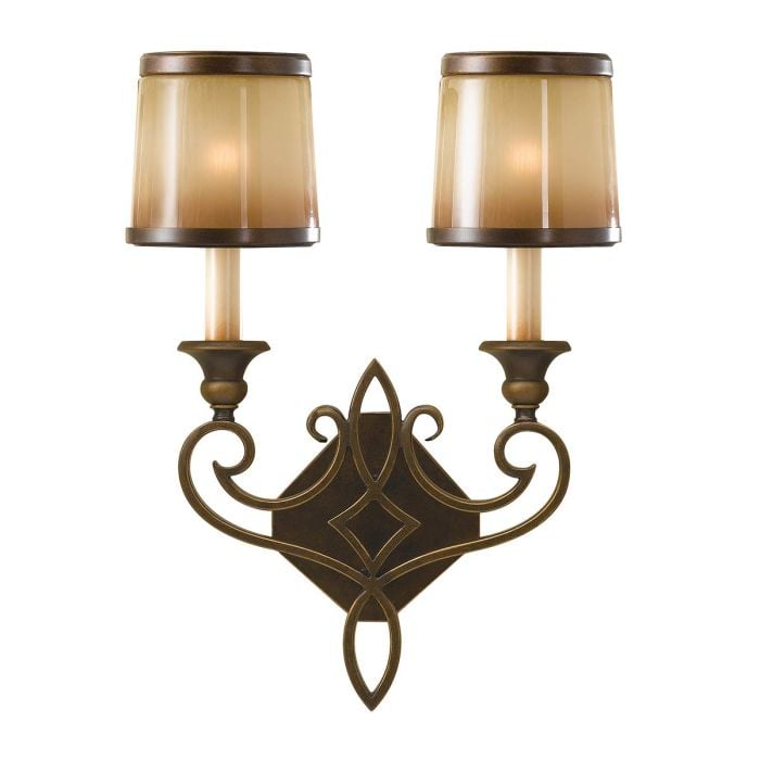 elstead lighting Justine 2 Light Wall Light - Vertical - Astral Bronze