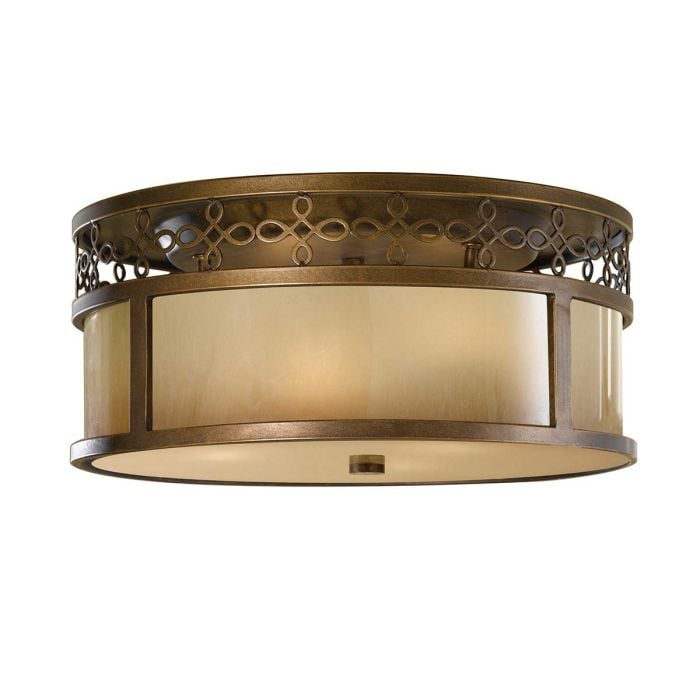 elstead lighting Justine 3 Light Flush - Astral Bronze