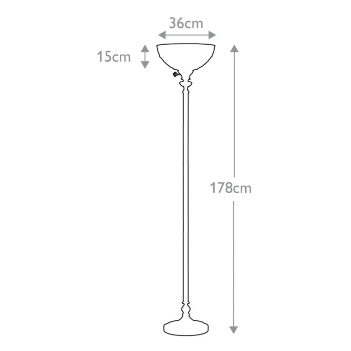 Elstead Lighting Kami 1 Light Torchiere - Vintage Bronze