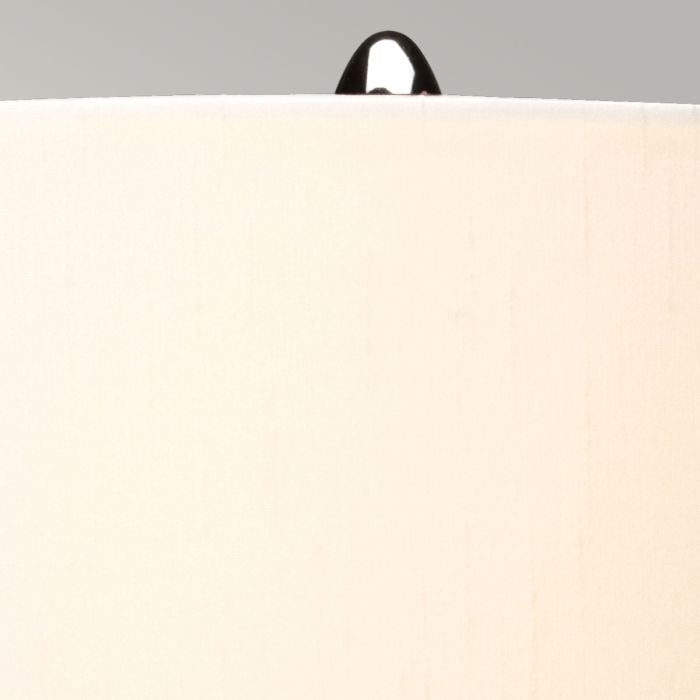 Elstead Lighting Kara Table Lamp - Polished Nickel - Blue Glass With Hepplewhite Shade