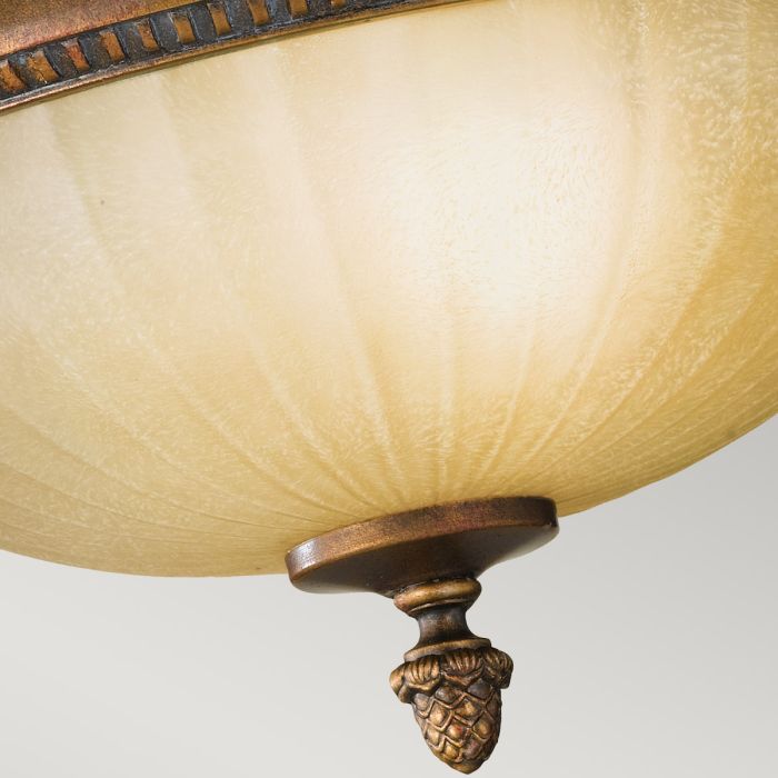 Elstead Lighting Kelham Hall 2 Light Flush - Firenze Gold/British Bronze