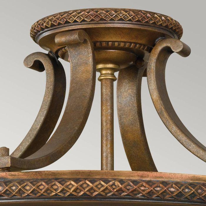 Elstead Lighting Kelham Hall 2 Light Semi-Flush Light - Firenze Gold/British Bronze