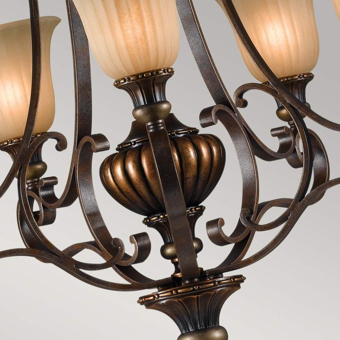 Elstead Lighting Kelham Hall 5 Light Up Light Chandelier - Firenze Gold/British Bronze