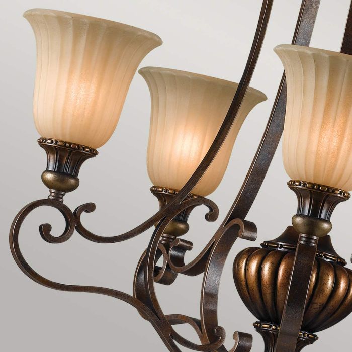 Elstead Lighting Kelham Hall 5 Light Up Light Chandelier - Firenze Gold/British Bronze