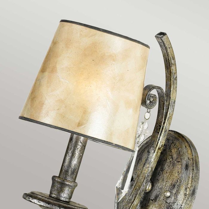 Elstead Lighting Kendra 1 Light Wall Light - Mottled Silver
