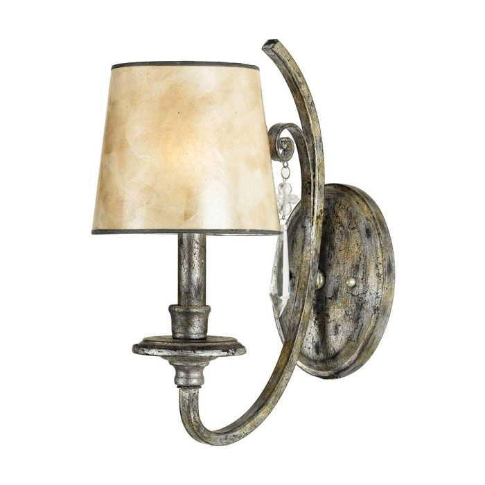 elstead lighting Kendra 1 Light Wall Light - Mottled Silver
